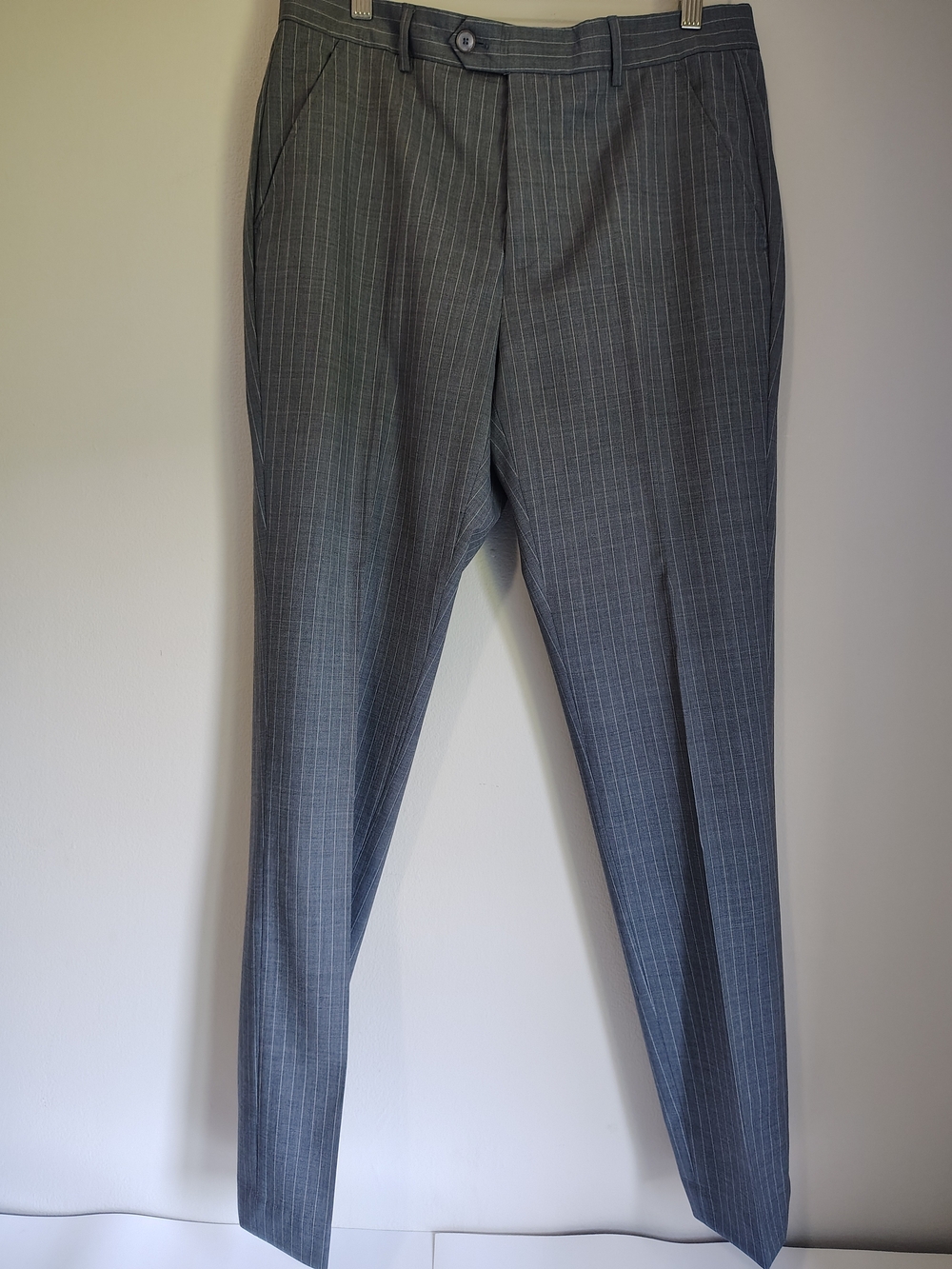 Ted Baker London Gray Pinstripe Dress Trousers Slim Fit